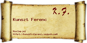 Kunszt Ferenc névjegykártya