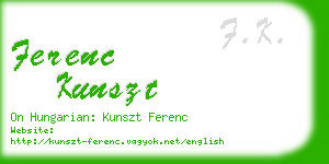 ferenc kunszt business card